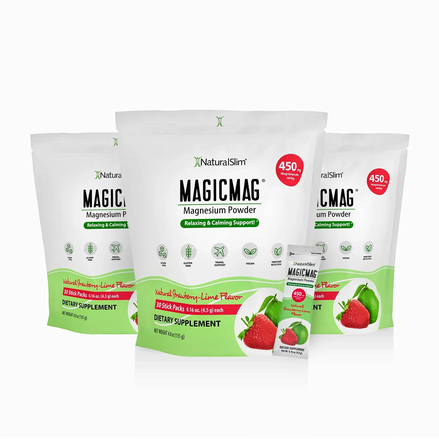 MAGICMAG® Stick Packs | Travel | Strawberry-Lime | Magnesium Citrate Supplement - Image 3