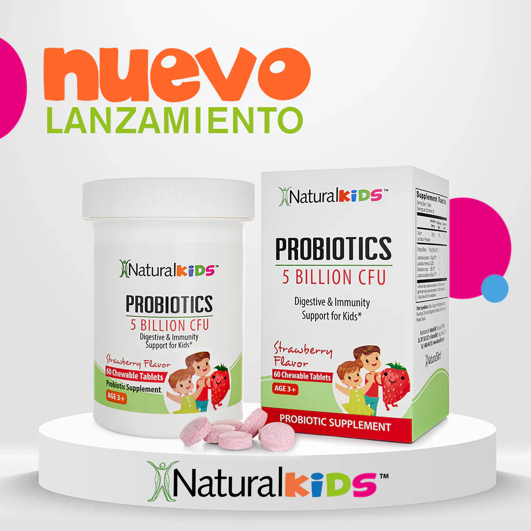 NaturalKids® PROBIOTICS™ Chewable Tablets 5 Billion CFUs per Serving | Chewable Probiotics Tablets 60 Chewable Tablets | Strawberry Flavor - Image 4